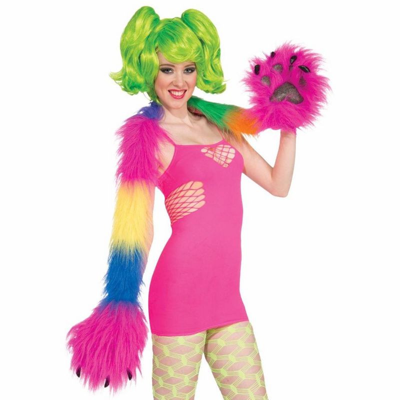 Forum Novelties Club Candy Rainbow Monster Mitt Costume Scarf One Size, 1 of 2