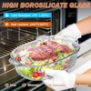 Itopfox 2.8L Glass Casserole Baking Dish with Lid, Large Oval Dish for Oven, Freezer & Microwave, Clear Container - 4 of 4