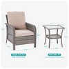 Sonkuki 3 Pieces Outdoor Patio Furniture Sets, Rattan Chair with Table Wicker Set for Backyard Porch, Garden, Poolside, Balcony - 3 of 4