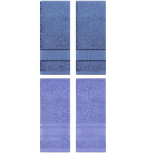 REGALWOVEN 4 Pcs Bathroom Decorative Cotton Soft Absorbent Sold Striped Hand Towel - 1 of 4