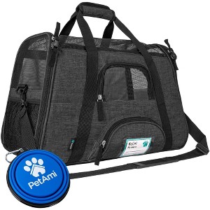 PetAmi Airline Approved Pet Carrier for Cat Dog, Soft Sided Travel Supplies Accessories, Ventilated Carrying Bag Kitten Puppy - 1 of 4