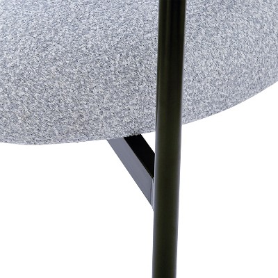 Gray Upholstered Metal Armchair Set with Low Slat Back