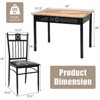 Tangkula 5 Piece Dining Set Wood Metal Table and Chairs Kitchen Furniture Black - 3 of 4