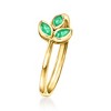 Ross-Simons 0.20 ct. t.w. Emerald Leaf Ring in 10kt Yellow Gold - 3 of 4