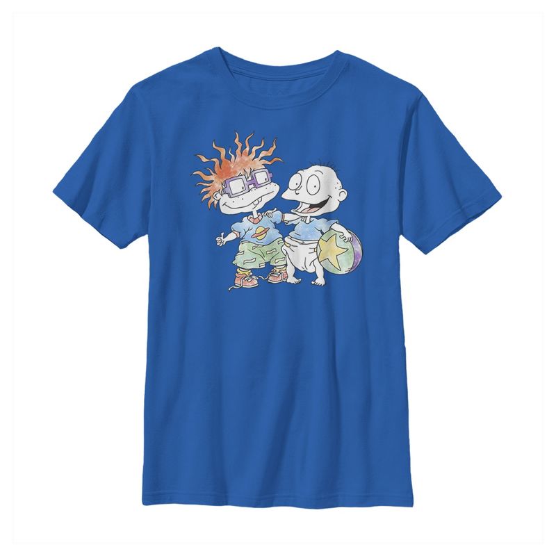 Boy's Rugrats Chuckie & Tommy Watercolor T-Shirt, 1 of 5