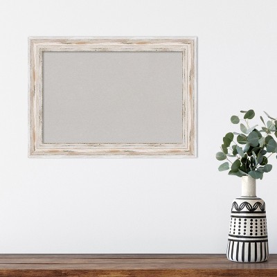 Alexandria White Wash Narrow Wood Framed Corkboard