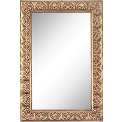 Noble Park Worley Gold 24" x 36" Ornate Edge Rectangular Wall Mirror