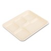 Boardwalk Bagasse PFAS-Free Food Tray, 5-Compartment, 8.26 x 0.98 x 10.9, Tan, Bamboo/Sugarcane, 500/Carton - 3 of 4