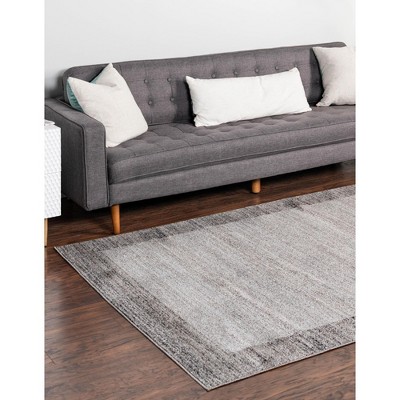 Light Gray Rectangular Synthetic Easy Care Area Rug 4' x 6'