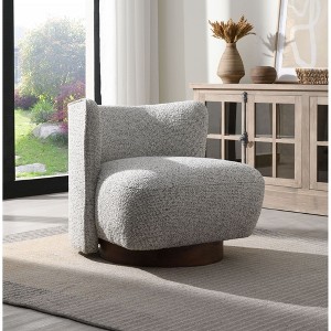 31" Tweed Armless Accent Chair with Wooden Inner Frame, Pocket Coil and Tight Cushion Support - 1 of 4