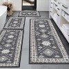 4-Piece Boho Kitchen Rug Set – Non-Slip, Machine-Washable Mats & Runners, Farmhouse Style for Hallway, Entryway, Sink Area - 4 of 4