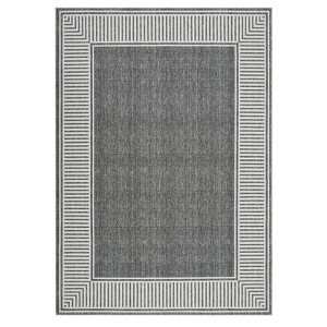 Washable Modern Bordered Rug Non Slip Low Pile Rug Soft Throw Floor Cover Foldable Indoor Carpet for Living Room Bedroom Playroom Nursery - 1 of 4