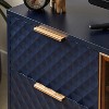 Lyngins Modern Geometric TV Stand,Media Console with Aluminum Frame,Tempered Glass Door,Adjustable Feet,Entertainment Center for Living Room - 3 of 4