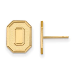 Black Bow Jewelry 14k Yellow Gold Ohio State Buckeyes NCAA Post Earrings - 1 of 3
