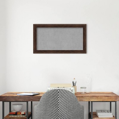 Warm Walnut Narrow Framed Magnetic Memo Board 27x15