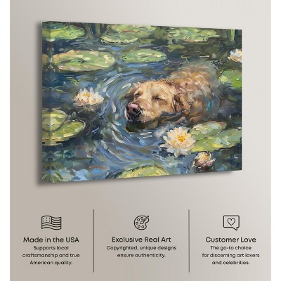 Rustic Chic Farmhouse Water Lilies Canvas Wall Art, 45" x 36"