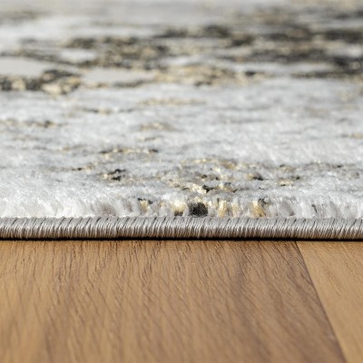 Anthracite Abstract Synthetic 8' x 10' Stain-Resistant Area Rug