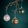 Aoibox 21ct Green Gold Christmas Ornaments Set Emerald Geometric Shatterproof Plastic Balls 1.37-2.36in for Tree Holiday Decor - 3 of 4