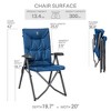 EVER ADVANCED Folding Padded Camping Chair 4 Positon Adjustable Recliner with High Back Support Portable for Adults, 300lbs Weight Capacity - 2 of 4