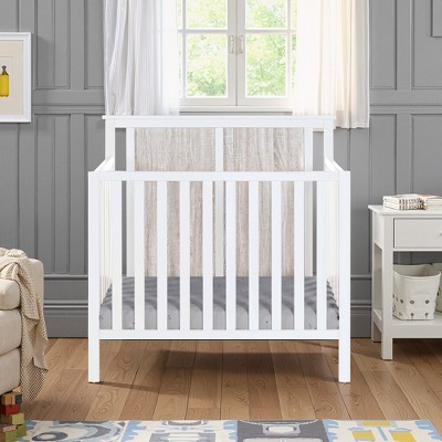 VYNXARIA Mini Crib With Mattress Pad White/Rockport Gray