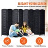 VEVOR 8 Panel Room Divider, Hand-Woven Folding Privacy Screens with Hinges, Portable and Freestanding Partition Room Dividers and Wall Divider,Black - 3 of 4