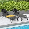 Tangkula 2 Pieces Patio Sunbathing Lounge Chair w/ Face Hole & Detachable Head Pillows Poolside - 2 of 4