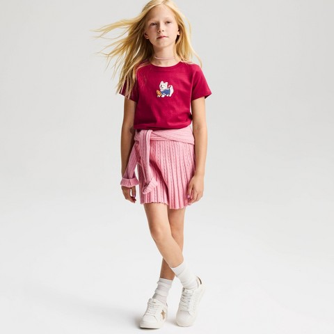 Детские футболки Cat & Jack Girls' Short Sleeve 100% Cotton 'Sporty Dog' Graphic T-Shirt - Cat & Jack™ Cherry Red L