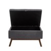 Grungis Modern Square Convertible Ottoman Bench with Storage, Mid Century Coffee Table Assembled for Living Room Entryway, Dark Gray - 3 of 4