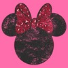 Girl's Mickey & Friends Minnie Mouse Distressed Red Leopard Bow Crop T-Shirt - 2 of 3