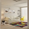 FUFU&GAGA White Corduroy 3 Seater Living Room Sofa High Strength Sponge with Cushions - 2 of 4