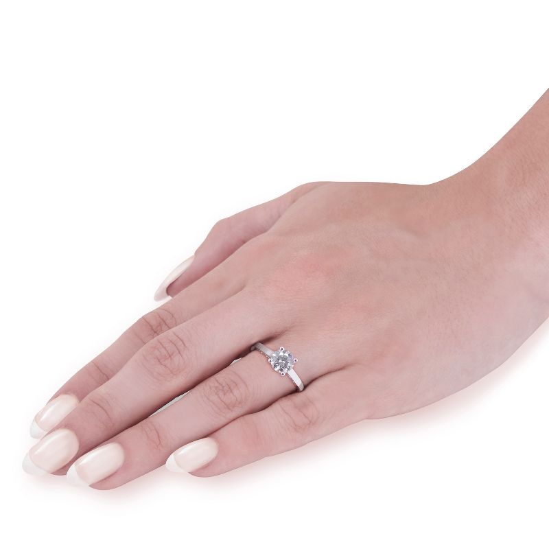 Pompeii3 1/2 ct Lab Created Diamond Elizabeth Solitaire Engagement Ring 14k White Gold, 3 of 5