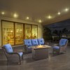 POCASSY 4-Piece Outdoor Furniture Set with 50000BTU Propane Fire Pit, All Weather Wicker Patio Fire Pit Table Set with 3-Seater Sofa and Club Chair - 2 of 4