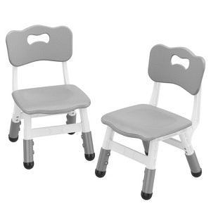 2PCS Adjustable Kid Chairs, 3 Level Height Adjustable Preschool Chair with Non-Slip Pads, Child Dining Chairs for Home, Max Load 180 Lbs - 1 of 4