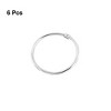 Unique Bargains Book Office Metal Loose Leaf Binder Hinge Snap Ring 6 Pcs 1.6" Inner Dia - 2 of 4