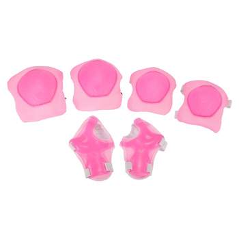 Unique Bargains Outdoor Sport Skating Palm Elbow Knee Support Guard Pad Protective Pads Set Pink 5.1" x 4.5" 6 in 1