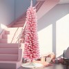 LuxenHome Pink Christmas Tree, 6Ft Unlit Slim Christmas Tree, Artificial Christmas Tree with Metal Stand - 2 of 4
