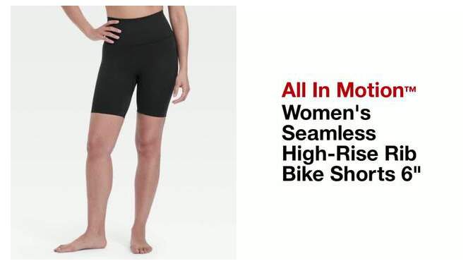 Women's Seamless High-Rise Rib Bike Shorts 6" - All In Motion™, 2 of 12, play video
