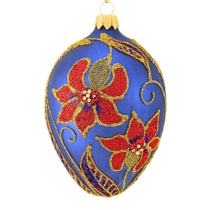 Miss Christmas 5.5 Inch Ruby Red Blooms Faberge Egg Christmas Tree Ornament , Multi Seasonal Decor Christmas Holiday Easter (1PC) - 1 of 4