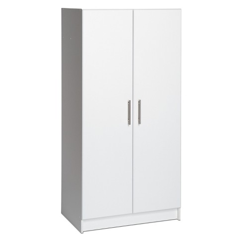 White Pantry Storage Cabinet Shelving Laundry Broom Closet
