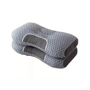 PDTEND 3D Knitted Cotton Cervical Pillow Set of 2 with Slow-Rebound Memory Foam, Breathable Washable Cover - 1 of 4