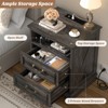 Besiost Farmhouse Storage Dresser Set of 2 , Night Stands with Charging Station and Drawer - 4 of 4