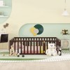 NicBex Twin/Full/Queen Size Kids Montessori Bed with Door,Floor Bed with Fence,Toddler bed for Bedroom Playroom,Walnut/White/Gray/Brown - 2 of 4