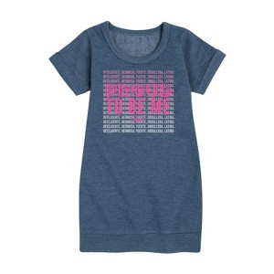 Girls' - Barbie - Proud To Be Me Graphic Short Sleeve Fleece Dress - 1 of 4