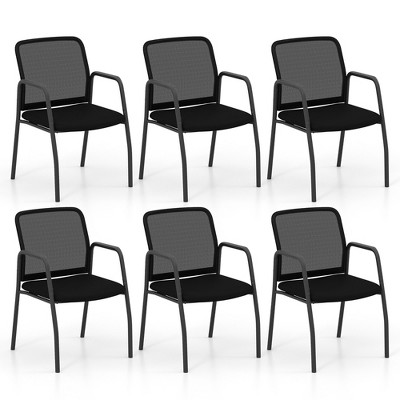 Tangkula Meeting Room Chair Set of 6 Waiting Room Chairs w/ Ergonomic Backrest & Armrests