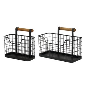 VIP Metal 12.25 in. Black Wire Baskets Set of 2 - 1 of 2