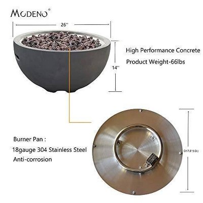 Nantucket Gray Round Concrete Gas Fire Pit Table