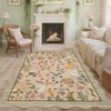 Pastoral Floral Washable Area Rug Non Slip Farmhouse Floor Cover Soft Non Shedding Indoor Rug Low Pile Foldable Carpet for Living Rom Bedroom Nursery - 4 of 4