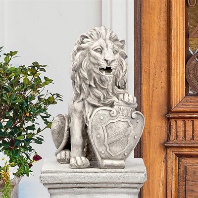 Design Toscano Roaring Beasts of Castello di Rocca Lion Sentinel Statue: Left Paw Up