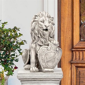 Design Toscano Roaring Beasts of Castello di Rocca Lion Sentinel Statue: Left Paw Up - 1 of 4