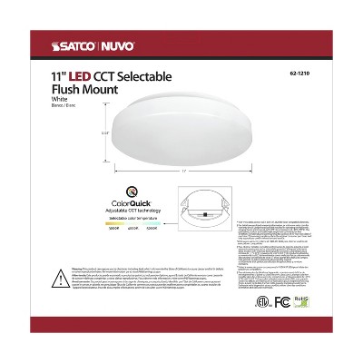 Satco White Acrylic LED Flush Mount Ceiling Light Fixture